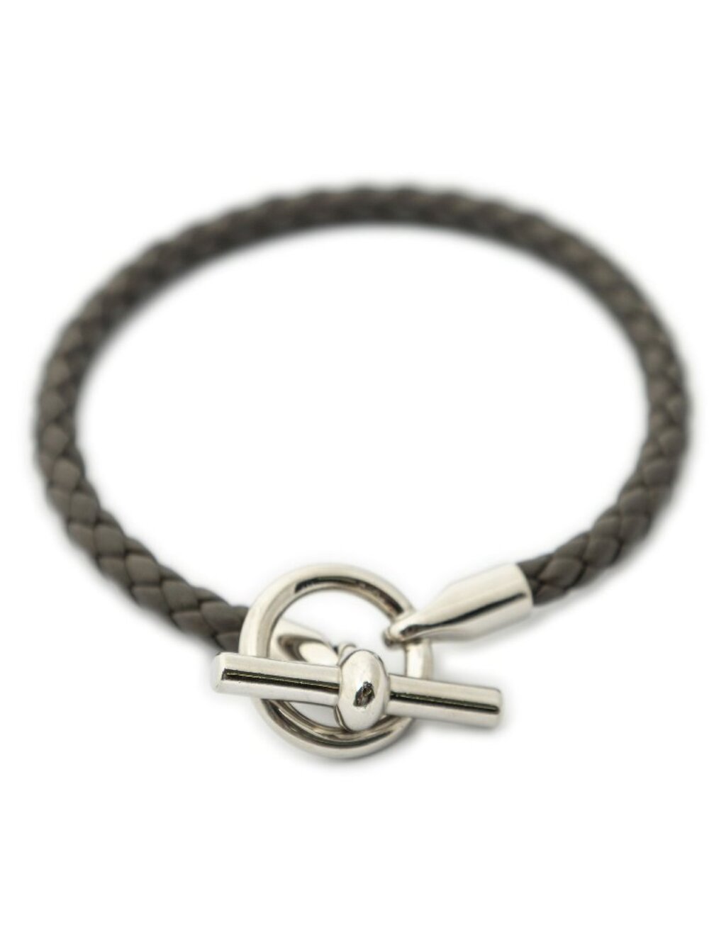 Hermes Glenan Wrap Bracelet Gray Calfskin